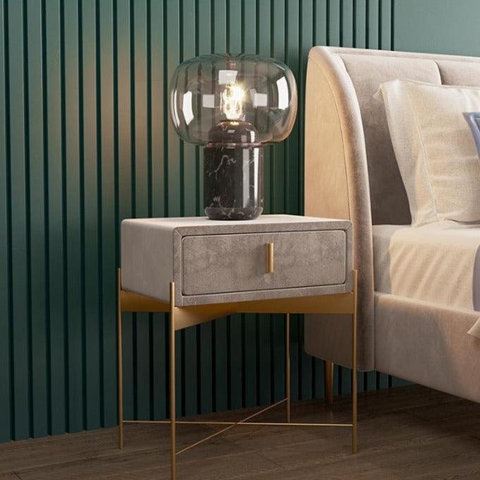 Sanja 1 - Drawer Velvet Nightstand