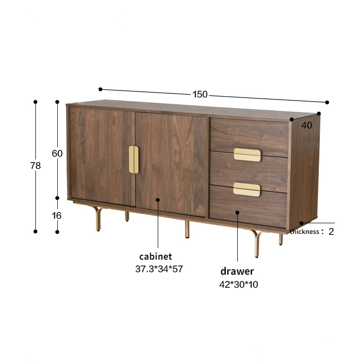 Volter 3 Drawer Sideboard