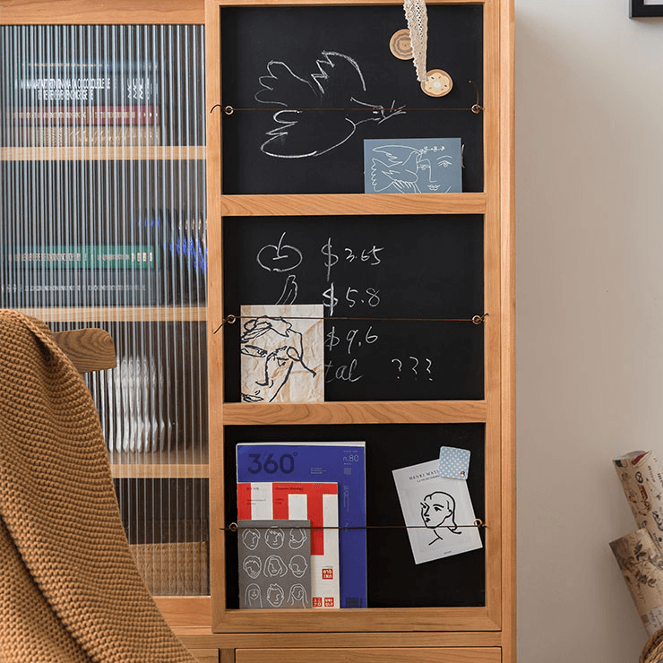 Anoushka Wood Bookcase With Chalkboard