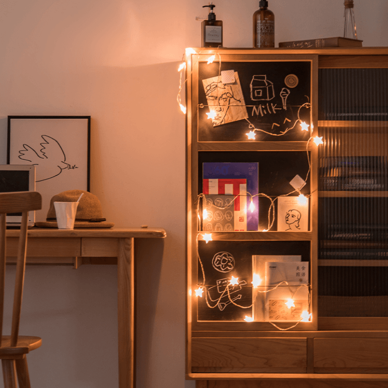 Anoushka Wood Bookcase With Chalkboard