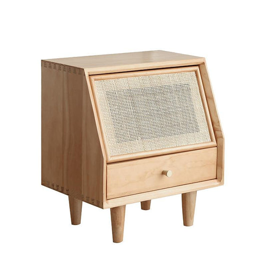 Aronne Rattan Drawer Nightstand