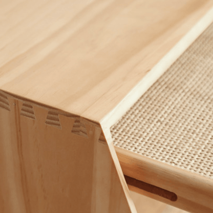 Aronne Rattan Drawer Nightstand