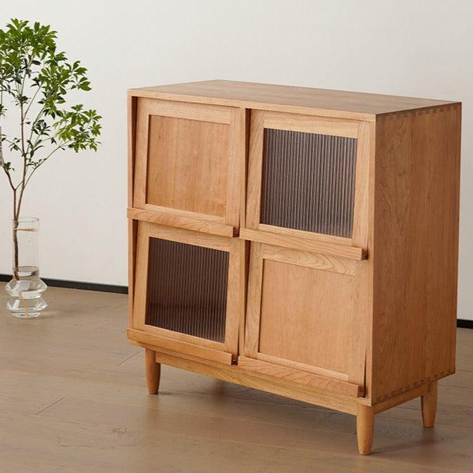 Astrid Wood Bookcase with Tilt Up Door