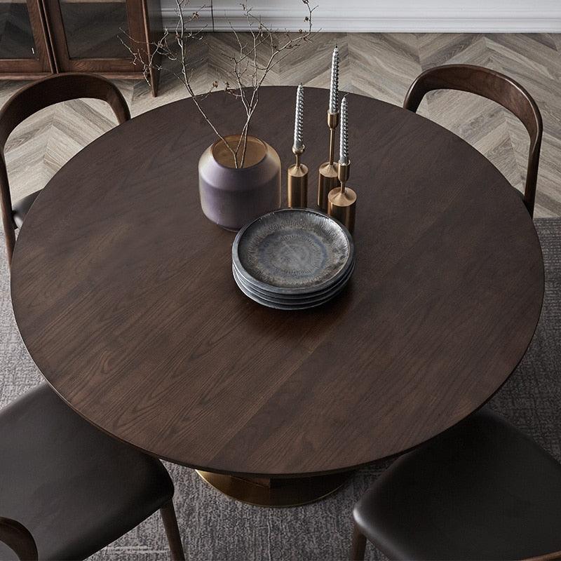 Emil Solid Wood Pedestal Dining Table