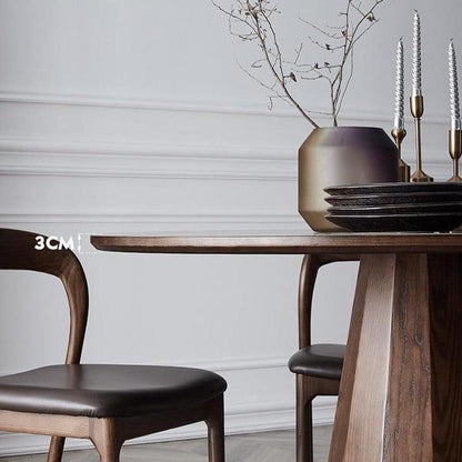 Emil Solid Wood Pedestal Dining Table