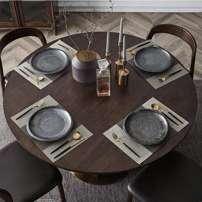 Emil Solid Wood Pedestal Dining Table