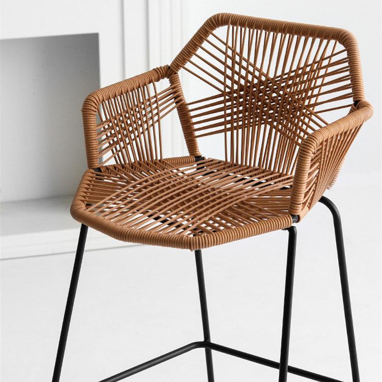 Flamur Plastic Rattan Bar Stool