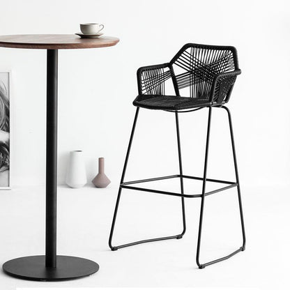 Flamur Plastic Rattan Bar Stool