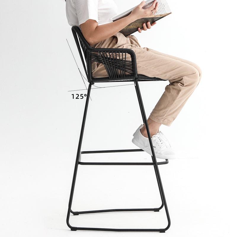 Flamur Plastic Rattan Bar Stool