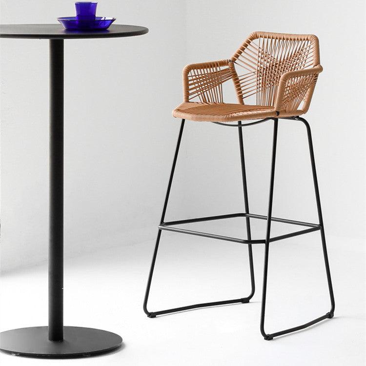 Flamur Plastic Rattan Bar Stool