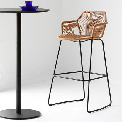 Flamur Plastic Rattan Bar Stool