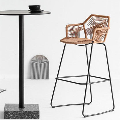 Flamur Plastic Rattan Bar Stool