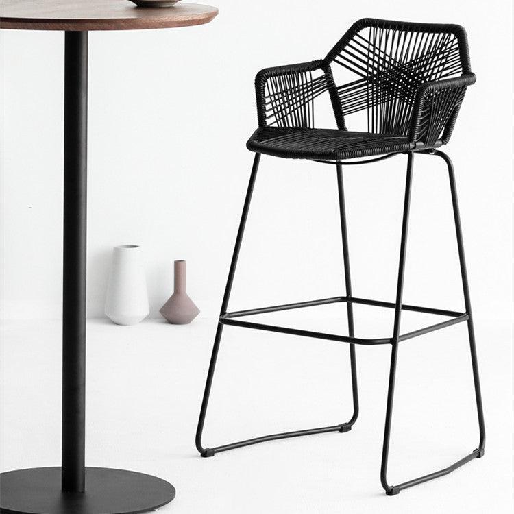 Flamur Plastic Rattan Bar Stool