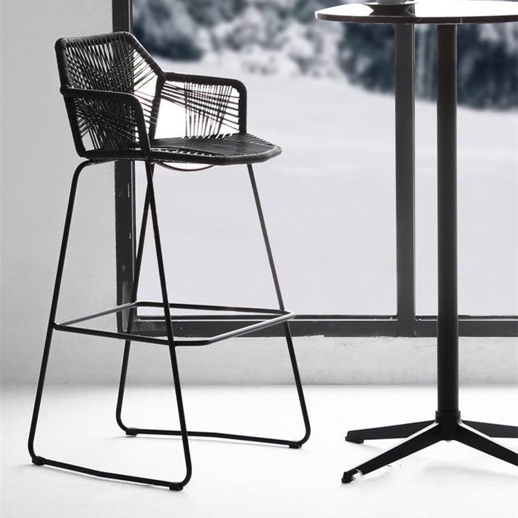 Flamur Plastic Rattan Bar Stool