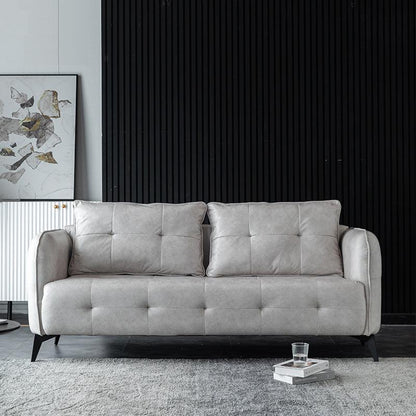 Gioele Faux Leather Square Arm Sofa