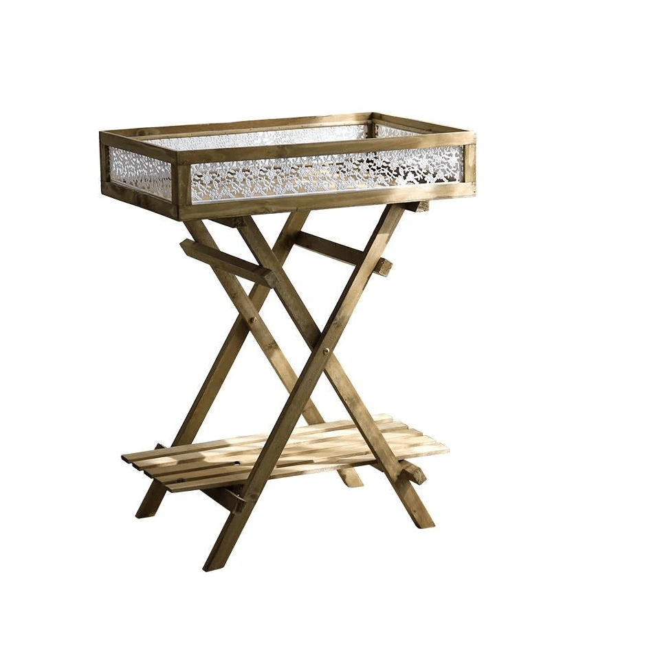 Herbert Foldable Double-Shelf Plant Stand