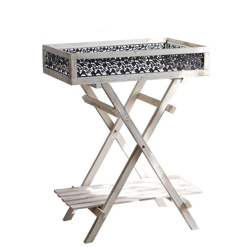 Herbert Foldable Double-Shelf Plant Stand