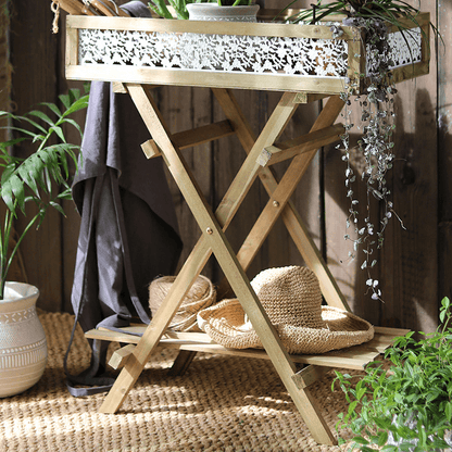 Herbert Foldable Double-Shelf Plant Stand