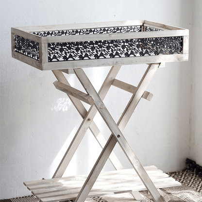 Herbert Foldable Double-Shelf Plant Stand