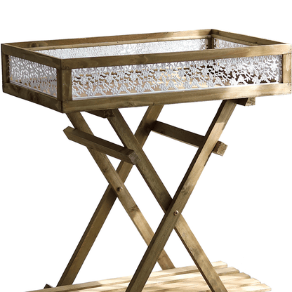 Herbert Foldable Double-Shelf Plant Stand