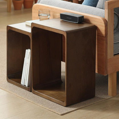 Kari Solid Wood Storage End Table