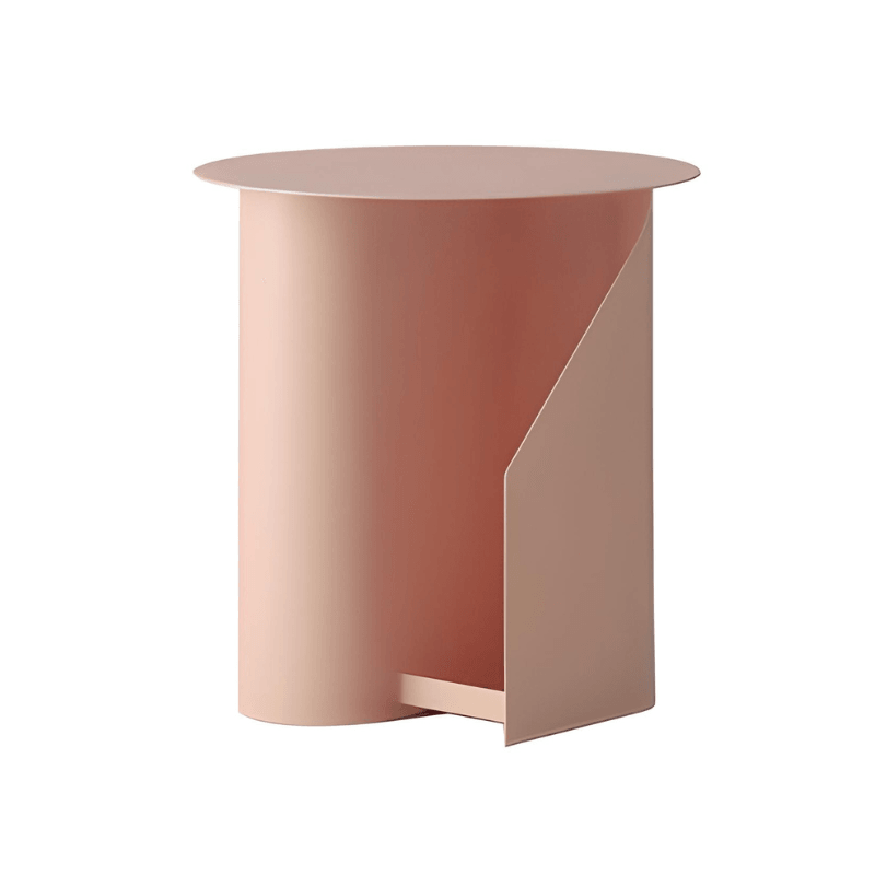 Metal Pedestal End Table with Storage