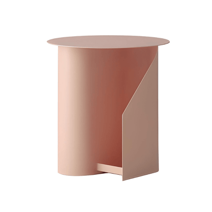 Metal Pedestal End Table with Storage