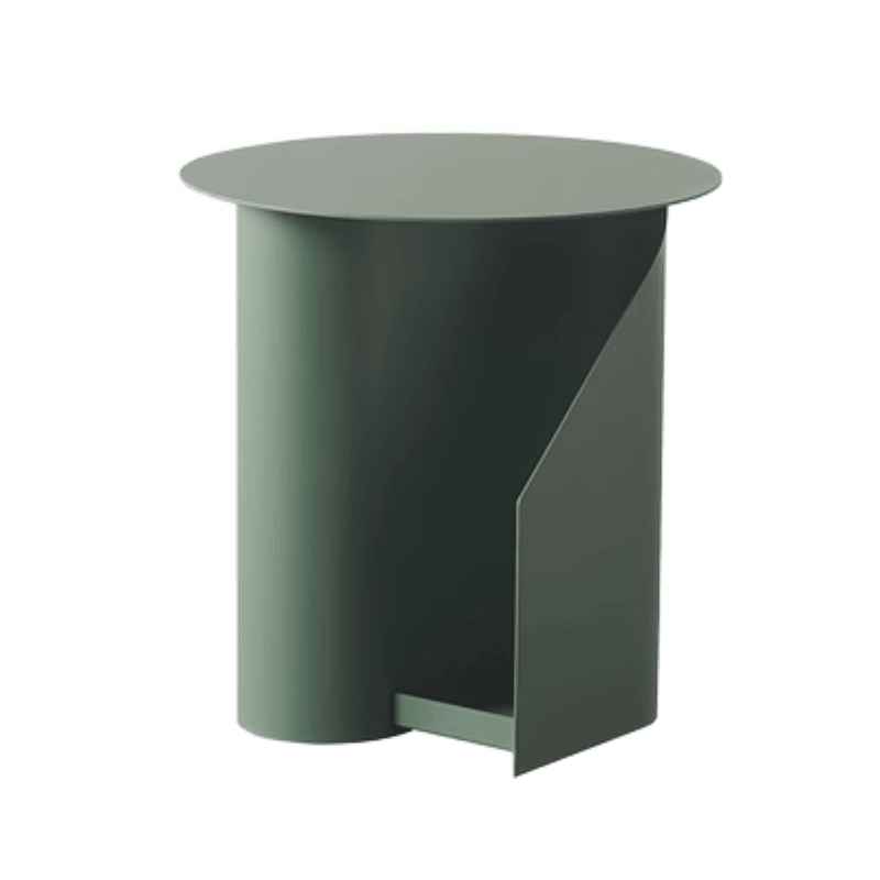 Metal Pedestal End Table with Storage