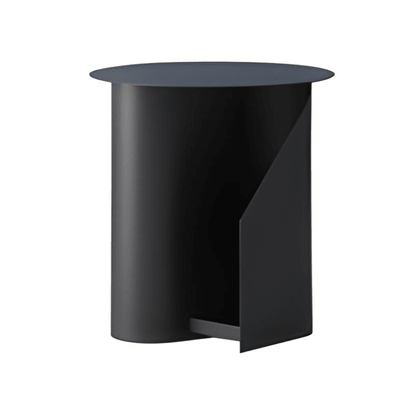 Metal Pedestal End Table with Storage