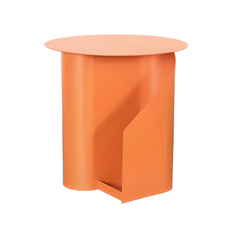 Metal Pedestal End Table with Storage