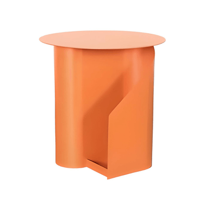 Metal Pedestal End Table with Storage