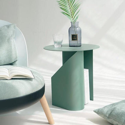 Metal Pedestal End Table with Storage