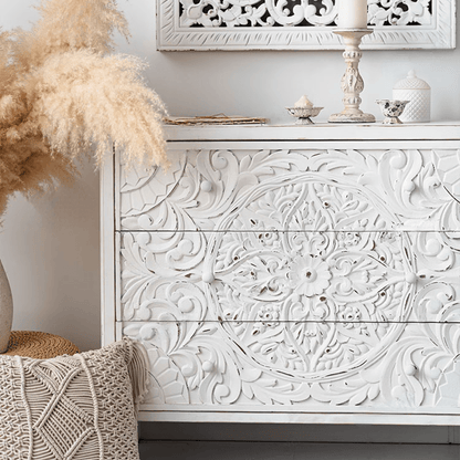 Nastali Hand Carved 3 Drawer Dresser