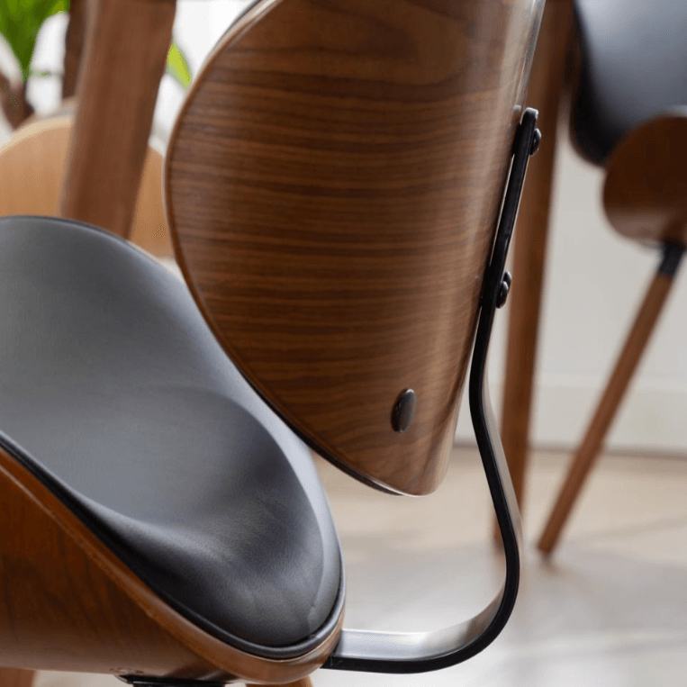 Nordic Dining Chair With Leather Cushion