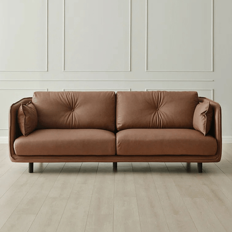 Petero Faux Leather Square Arm Sofa