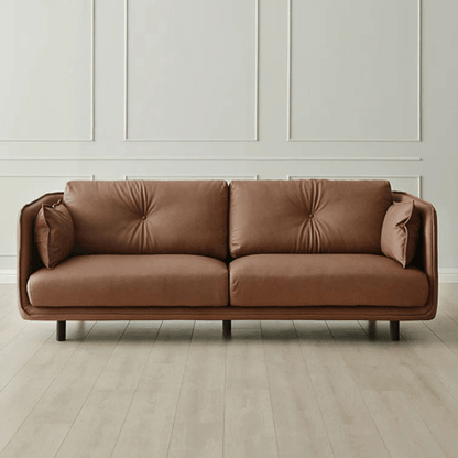 Petero Faux Leather Square Arm Sofa