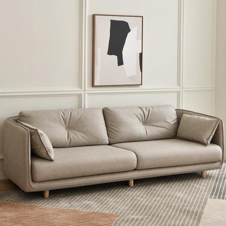 Petero Faux Leather Square Arm Sofa
