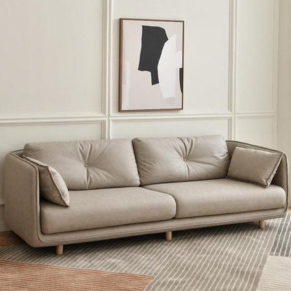 Petero Faux Leather Square Arm Sofa