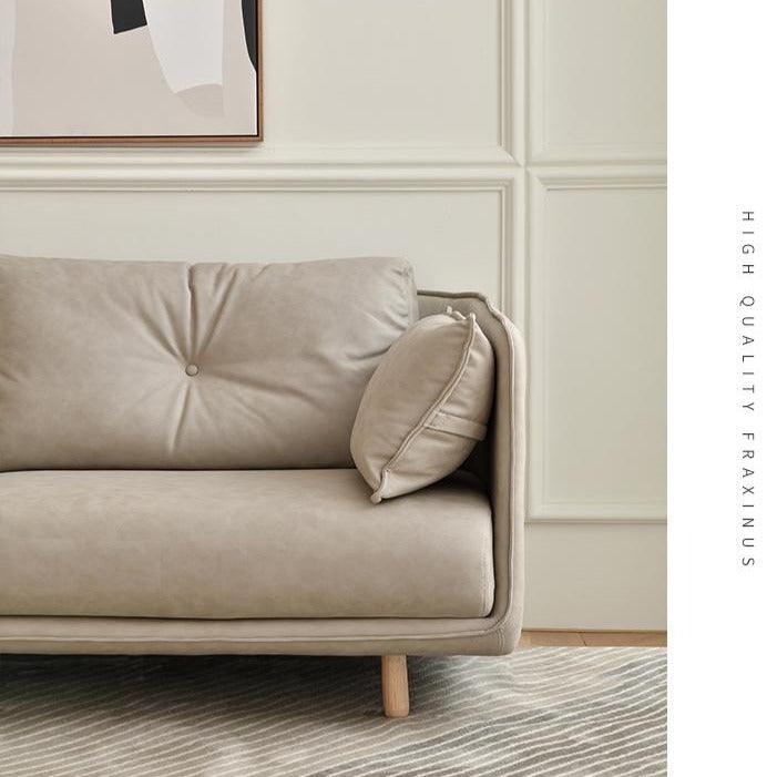 Petero Faux Leather Square Arm Sofa