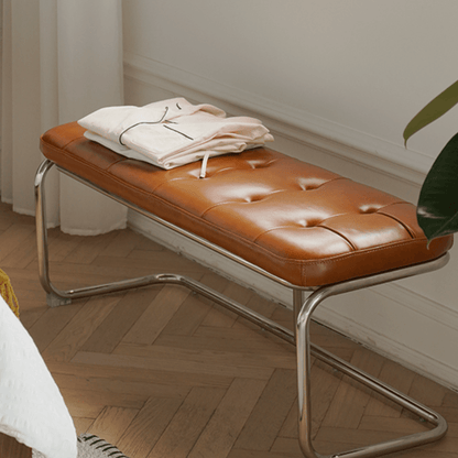 Salvatore Leather Bench & Ottoman