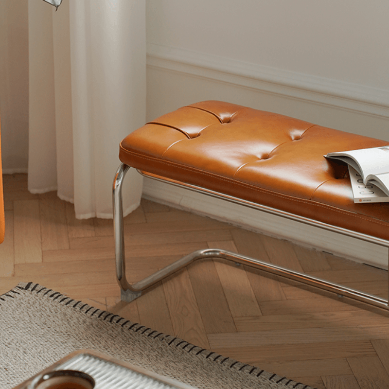 Salvatore Leather Bench & Ottoman