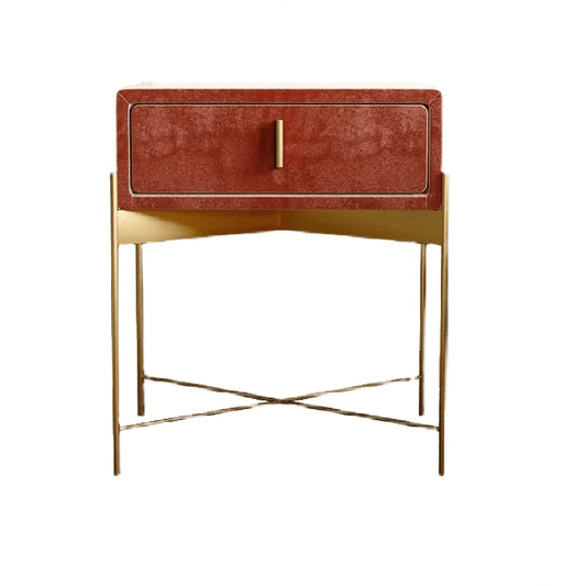 Sanja 1 - Drawer Velvet Nightstand