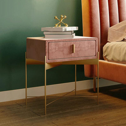 Sanja 1 - Drawer Velvet Nightstand