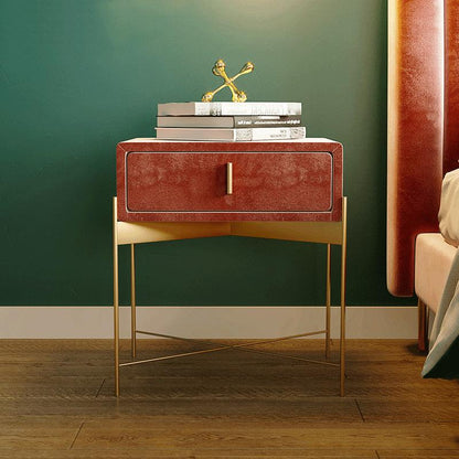 Sanja 1 - Drawer Velvet Nightstand