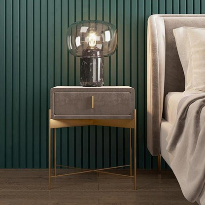 Sanja 1 - Drawer Velvet Nightstand