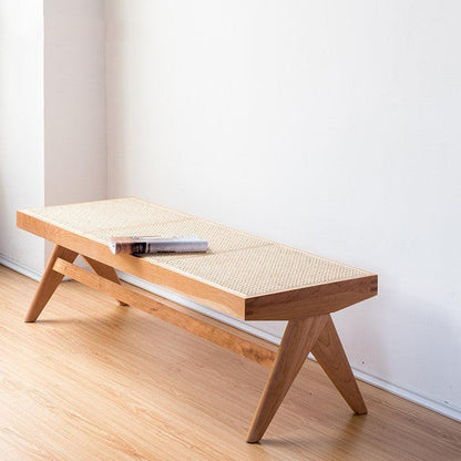 Uros Rattan Bench & Ottoman