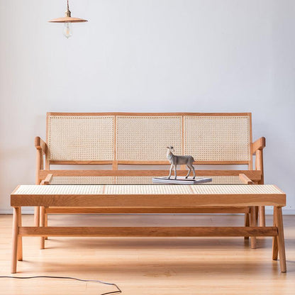 Uros Rattan Bench & Ottoman