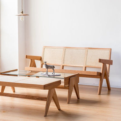 Uros Rattan Bench & Ottoman